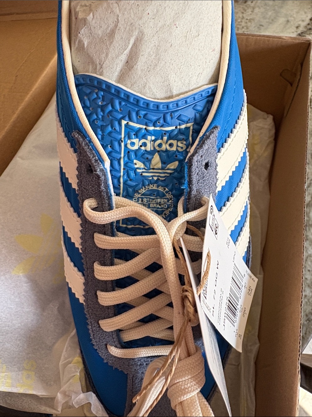 adidas women’s SL 72 OG Blue Cream Gray Retro Trainer - Picture 4 of 4